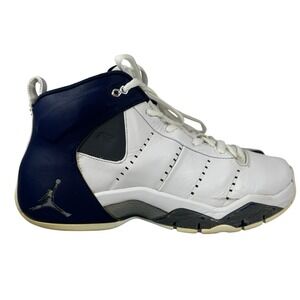Jordan Air Jordan Flight 45 High Mens Basketball Shoes White Navy Sz 10 Jeter‎